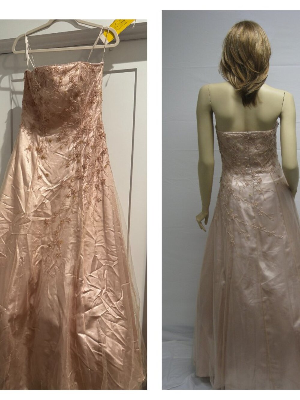 Sue Wong Dress Evening Cocktail Beaded Short Strapless Peach Orange Summer N2119